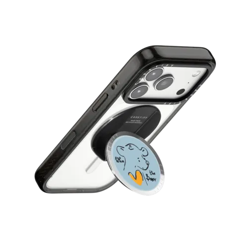 Who the Baer (Blue) | Snappy Grip Stand / Snappy Mirror Grip Stand MagSafe Compatible / Silver | Image 3