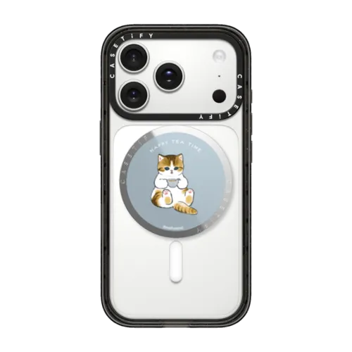 Happy Tea Time Snappy Grip Stand | Snappy Grip Stand / Snappy Mirror Grip Stand MagSafe Compatible / Silver | Image 1