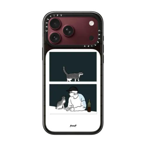 WINE & CAT | iPhone 18 Pro Max / Impact Case MagSafe Compatible - Glossy / Glossy Black | Image 1