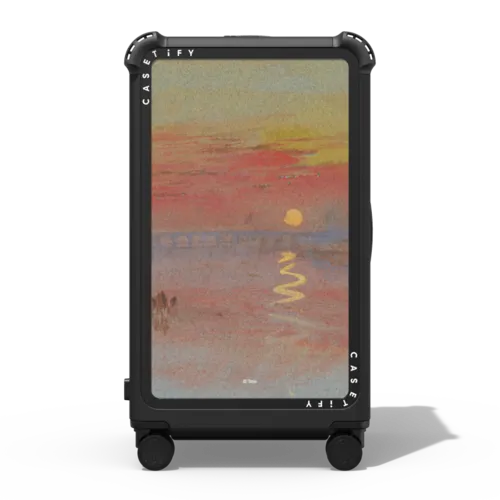The Scarlet Sunset CHECK-IN TRUNK SUITCASE | 29" Check-In Trunk Suitcase / Bounce Suitcase / Matte Black | Image 1