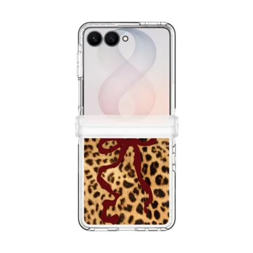 Red Ribbon on Jaguar | Galaxy Z Flip8 / Impact Clear Magnetic Case / Clear | Image 1