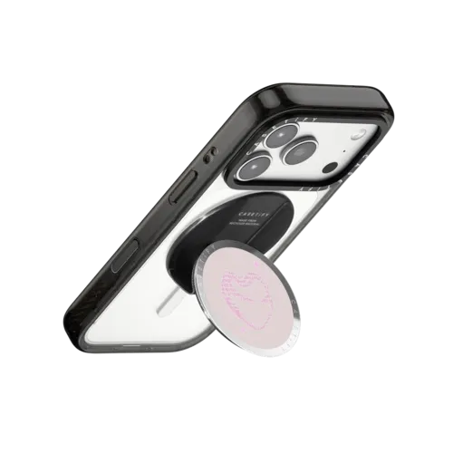 Dreamy Heart - Pink | Snappy Grip Stand / Snappy Mirror Grip Stand MagSafe Compatible / Silver | Image 3