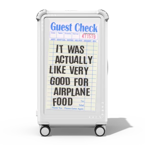 The Good Airplane Food | 29" Check-In Trunk Suitcase / Bounce Suitcase / Glossy Cloud White | Image 1