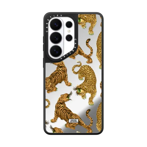 Tiger Eye By Useless Treasures | Galaxy S26 Ultra / Mirror Magnetic Case / Silver on Black | Image 1