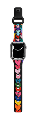 Clear Polka Daub Hearts | Apple Watch Series 7-9 (45mm) / Impact Band / Black | Image 1