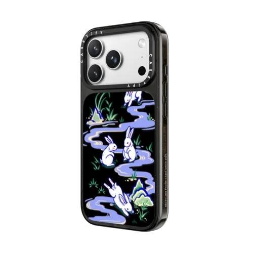 Water Rabbit by Georgina Leung | iPhone 18 Pro Max / Impact Case MagSafe Compatible - Glossy / Glossy Black | Image 2