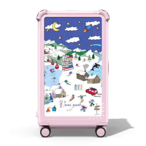 Winter Wonderland | 29" Check-In Trunk Suitcase / Bounce Suitcase / Glossy Primrose Pink | Image 1