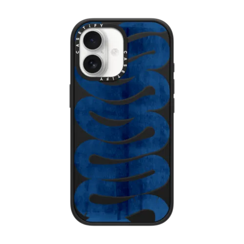 WAVES IN BLUE | iPhone 17 / Impact Case MagSafe Compatible / Matte Black | Image 1