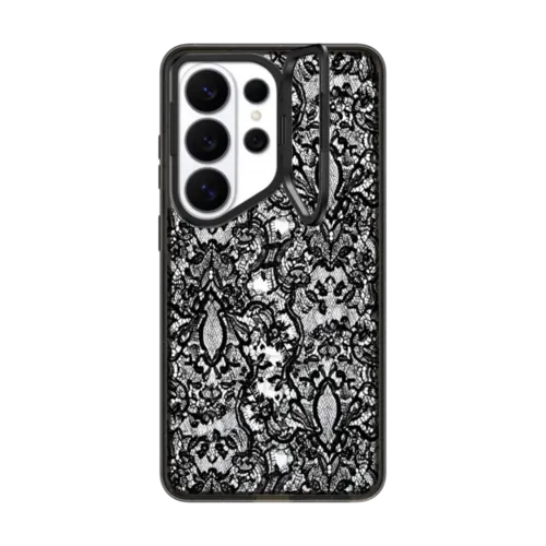 Lace Pattern | Galaxy S26 Ultra / Impact Ring Stand Magnetic Case / Black | Image 1