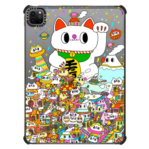 Lucky Cat | iPad Pro 11-inch (3rd/4th gen) / iPad Impact Case / Black | Image 1