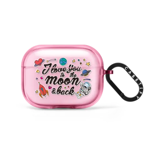 I Love You to the Moon & Back AirPods Case | AirPods Pro 2 / Earbuds Impact Case / Pink Fizz | Image 1
