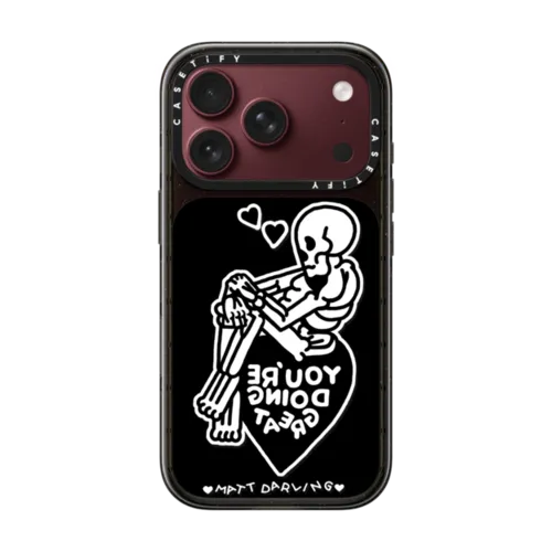mirror messages-skeleton | iPhone 18 Pro / Impact Case MagSafe Compatible - Glossy / Glossy Black | Image 1