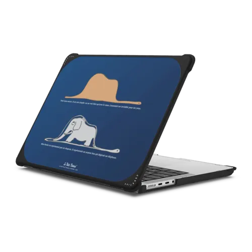 Le Petit Prince Elephant Laptop Case | MacBook Pro 14-inch (M1 - M5) / MacBook Bounce Case / Black | Image 1