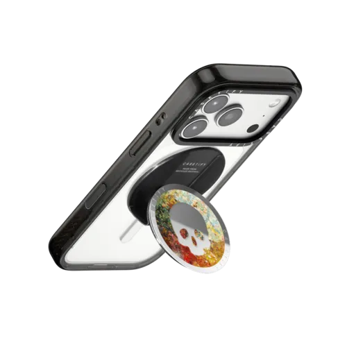 Skull - Color by Josh Lin | Snappy Grip Stand / Snappy Mirror Grip Stand MagSafe Compatible / Silver | Image 3