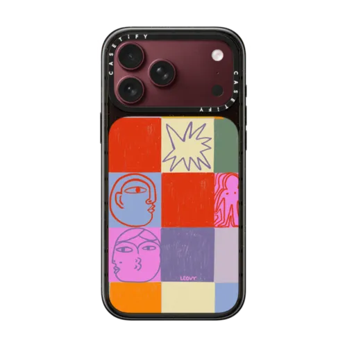 emotional grid by ana leovy | iPhone 18 Pro Max / Impact Case MagSafe Compatible - Glossy / Glossy Black | Image 1