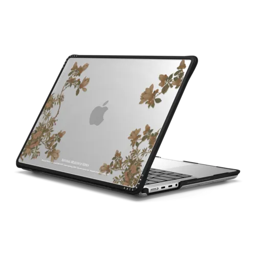 NMK Bird and Flowers Laptop Case | MacBook Pro 14-inch (M1 - M5) / MacBook Impact Case / Black | Image 1