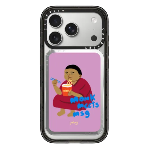 Monk Meets MSG | Snappy Cardholder Stand / Snappy Mirror Cardholder Stand MagSafe Compatible / Silver | Image 1