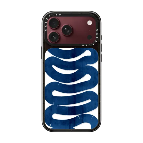 WAVES IN BLUE | iPhone 18 Pro Max / Impact Case MagSafe Compatible - Glossy / Glossy Black | Image 1