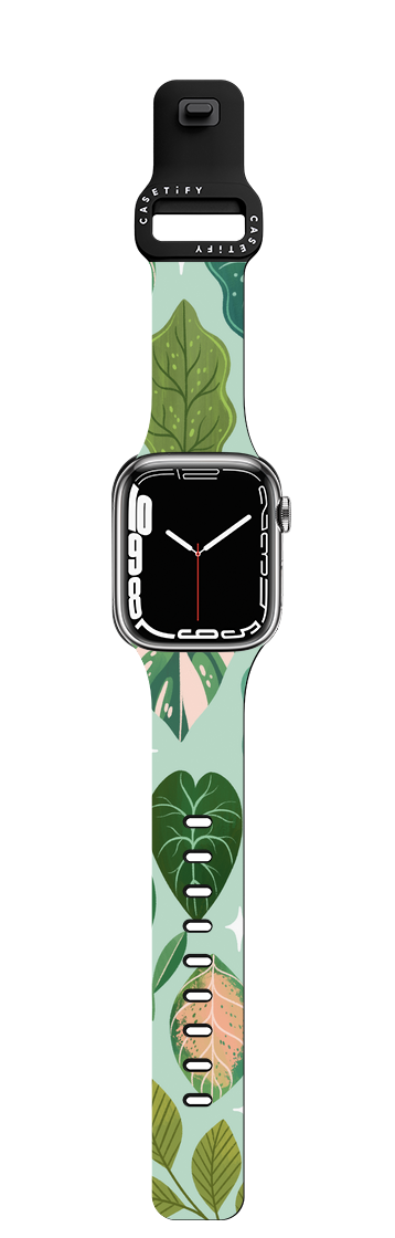 Tropical Leaves | Apple Watch Series 7-9 (45mm) / Impact Band / Black | Image 1