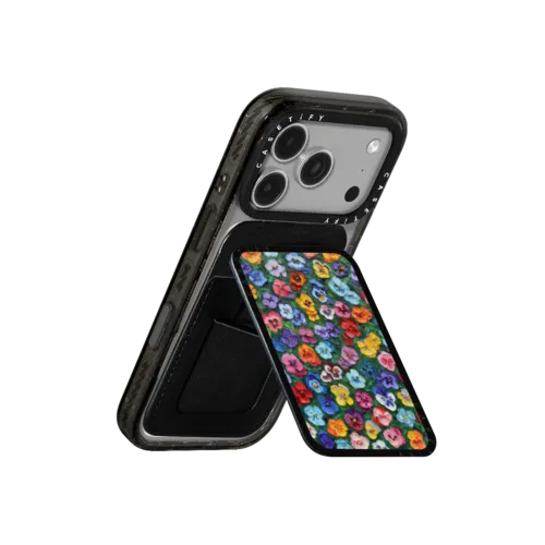 Pansy Garden | Snappy Cardholder Stand / Snappy Cardholder Stand MagSafe Compatible / Black | Image 3