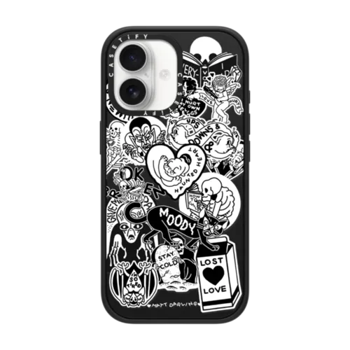 matt darling sticker collage | iPhone 17 / Impact Case MagSafe Compatible / Matte Black | Image 1