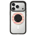 Pink Summer Stripes | Snappy Ring Holder / Snappy Mirror Ring Holder MagSafe Compatible / Silver | Image 1