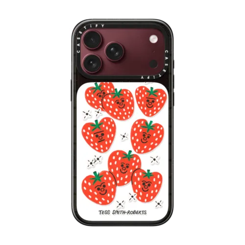 Strawberries by Tess Smith-Roberts | iPhone 18 Pro Max / Impact Case MagSafe Compatible - Glossy / Glossy Black | Image 1