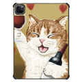Cheers cat | iPad Pro 11-inch (3rd/4th gen) / iPad Impact Case / Black | Image 1