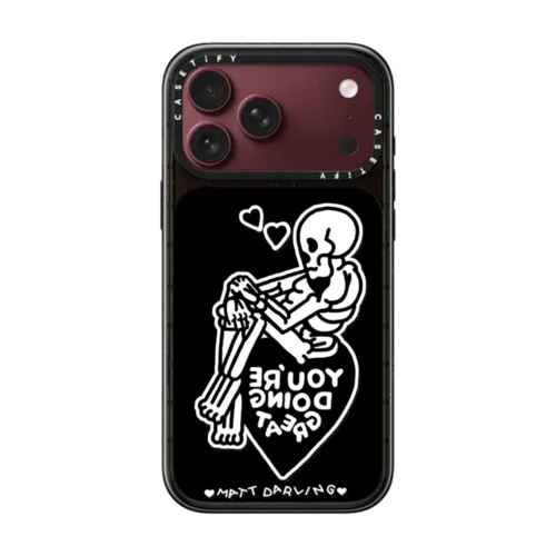 mirror messages-skeleton | iPhone 18 Pro Max / Impact Case MagSafe Compatible - Glossy / Glossy Black | Image 1