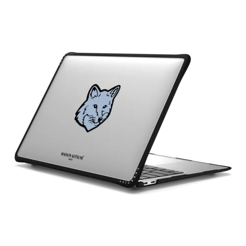 Maison Kitsuné Pure Blue Fox Head Laptop Case | MacBook Air 13-inch (M1 / Intel) / MacBook Impact Case / Black | Image 1