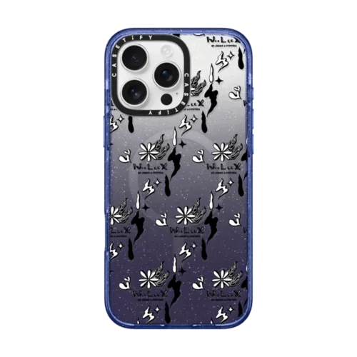 WooLeeX LOGO | iPhone 16 Pro Max / Impact Case MagSafe Compatible / Glitter Indigo | Image 1