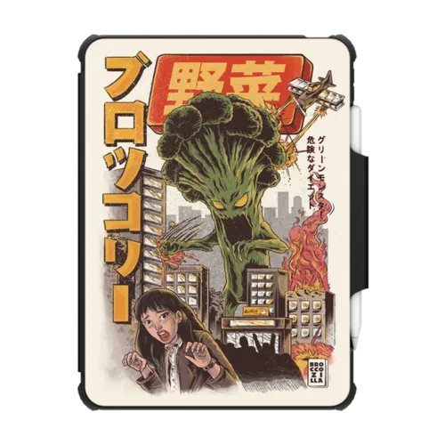 Broccozilla | iPad Pro 11-inch (3rd/4th gen) / iPad Impact Folio Case / Black | Image 1