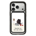 Powered by cats and coffee card wallet by Moonaries illo | Snappy Cardholder Stand / Snappy Cardholder Stand MagSafe Compatible / Black | Image 1