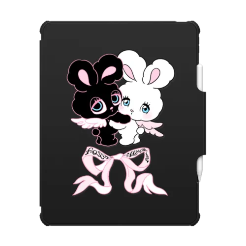 Angel Bunnies | iPad Air 13-inch (M2 - M4) / iPad Impact Folio Case / Black | Image 1