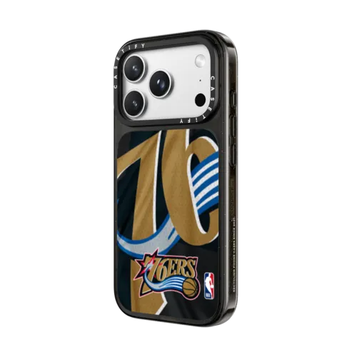 Philadelphia 76ers Hardwood Classic Jersey Case | iPhone 18 Pro Max / Impact Case MagSafe Compatible - Glossy / Glossy Black | Image 2