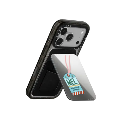 Melbourne Travel Tag | Snappy Cardholder Stand / Snappy Mirror Cardholder Stand MagSafe Compatible / Silver | Image 3