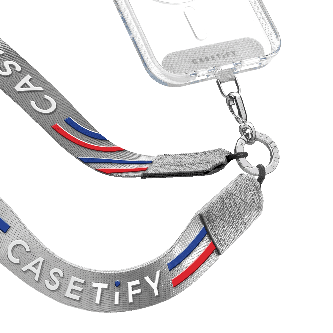 Team CASETiFY Slogan Cross-Body Strap - Silver | Image 1