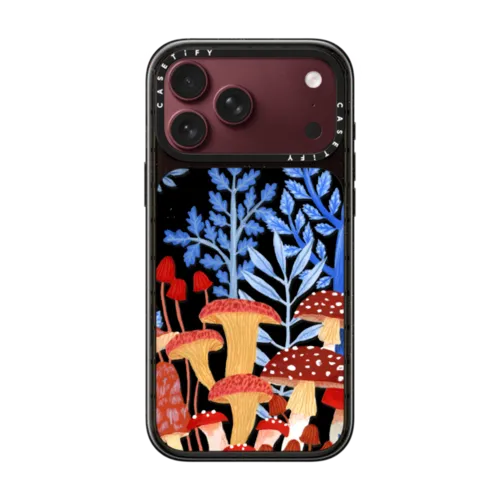 Mushrooms by Papio Press | iPhone 18 Pro Max / Impact Case MagSafe Compatible - Glossy / Glossy Black | Image 1