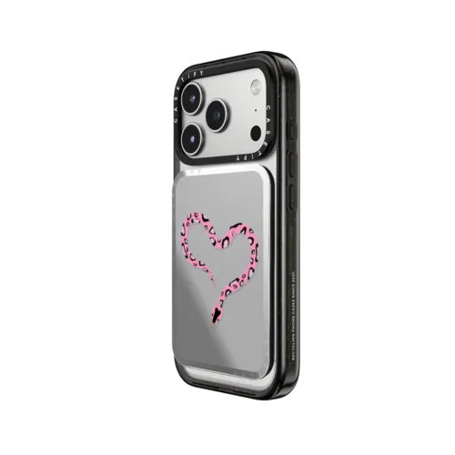 Pink Heart Snake | Snappy Cardholder Stand / Snappy Mirror Cardholder Stand MagSafe Compatible / Silver | Image 2