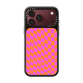 Pink and Orange Checkered | iPhone 18 Pro Max / Impact Case MagSafe Compatible - Glossy / Glossy Black | Image 1