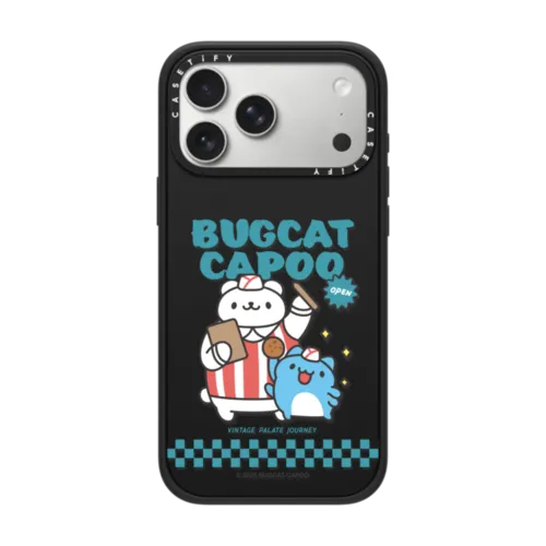 Bugcat Capoo Retro Blue Case | iPhone 17 Pro Max / Impact Case MagSafe Compatible / Matte Black | Image 1