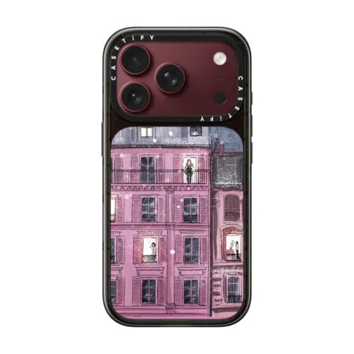 Winter in Paris (Holiday Fashion Illustration Case) | iPhone 18 Pro / Impact Case MagSafe Compatible - Glossy / Glossy Black | Image 1