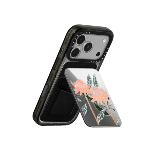 Waratah Dreaming | Snappy Cardholder Stand / Snappy Mirror Cardholder Stand MagSafe Compatible / Silver | Image 3
