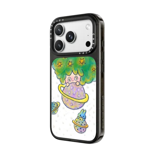 Rinkle & Water Rabbit: Star Keepers Phone Case | iPhone 18 Pro Max / Impact Case MagSafe Compatible - Glossy / Glossy Black | Image 2
