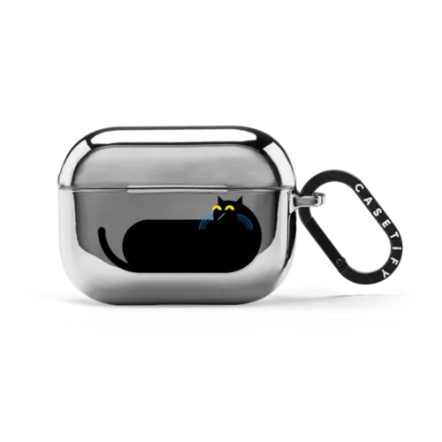 Simple Cat AirPod - 01 | AirPods Pro 2 / Earbuds Mirror Case / Silver | Image 1
