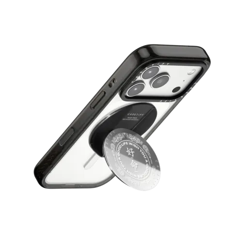 WYAGL Paisley Grip Stand - Grey | Snappy Grip Stand / Snappy Mirror Grip Stand MagSafe Compatible / Silver | Image 3