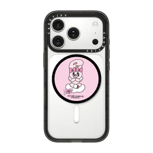 Esther Bunny Loves Me Time grip stand | Snappy Grip Stand / Snappy Grip Stand MagSafe Compatible / Black | Image 1