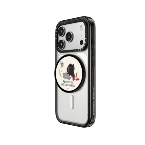 Powered by cats and coffee | Snappy Grip Stand / Snappy Grip Stand MagSafe Compatible / Black | Image 2