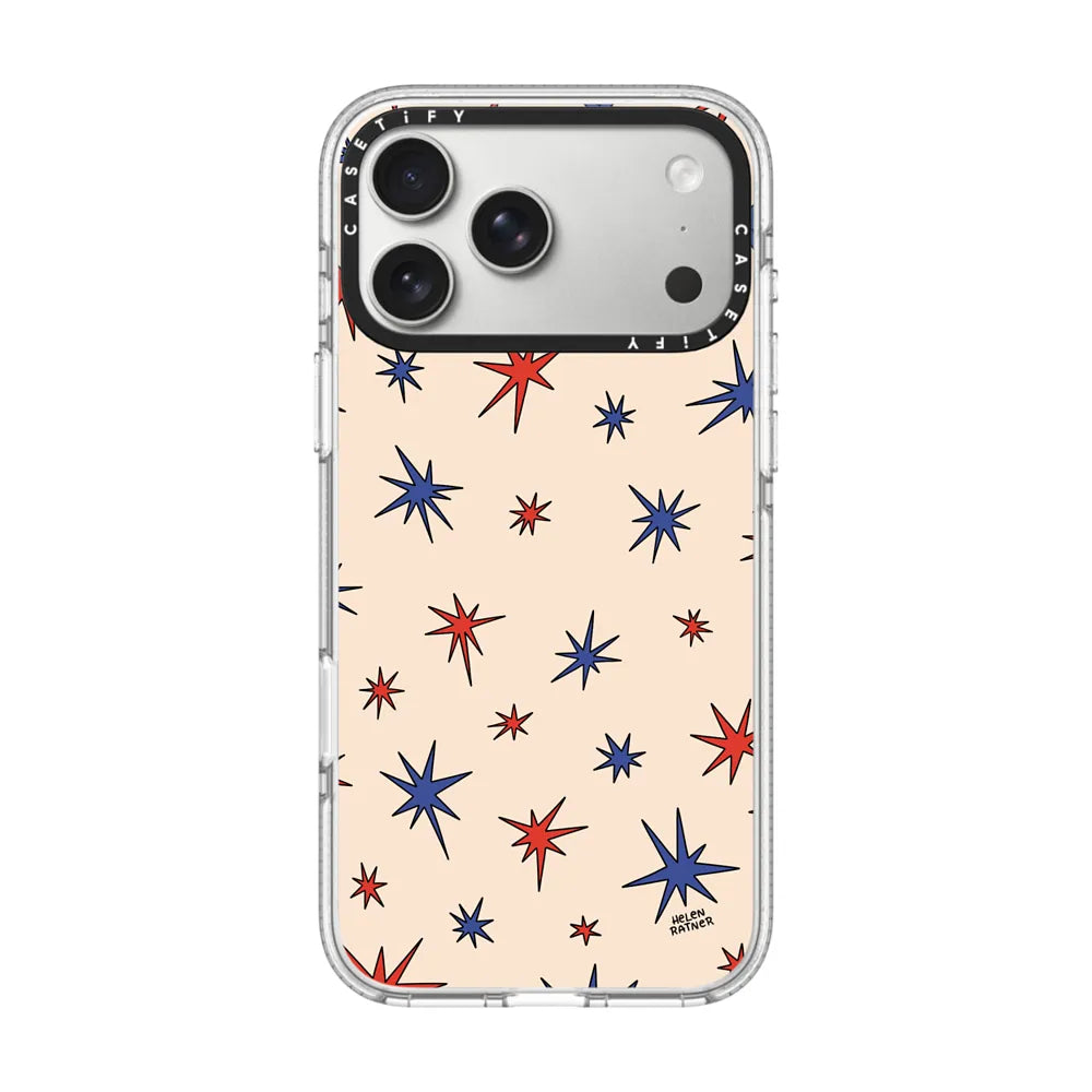 Galactic Glitter - Beige, Orange, and Blue Wonky Stars | Image 1