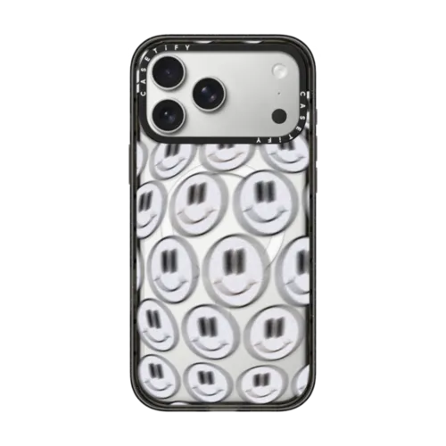 SMILE GLITCH BY AF ILLUSTRATIONS | iPhone 17 Pro Max / Impact Case MagSafe Compatible / Black | Image 1